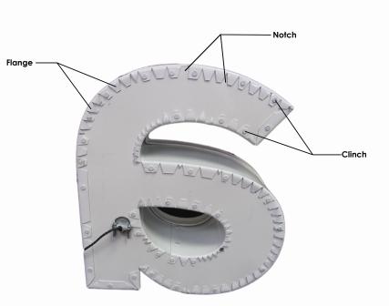 channel letter sign back diagram