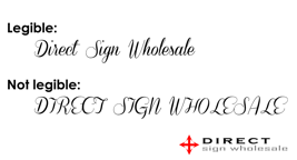 Direct Sign Wholesale sample fonts