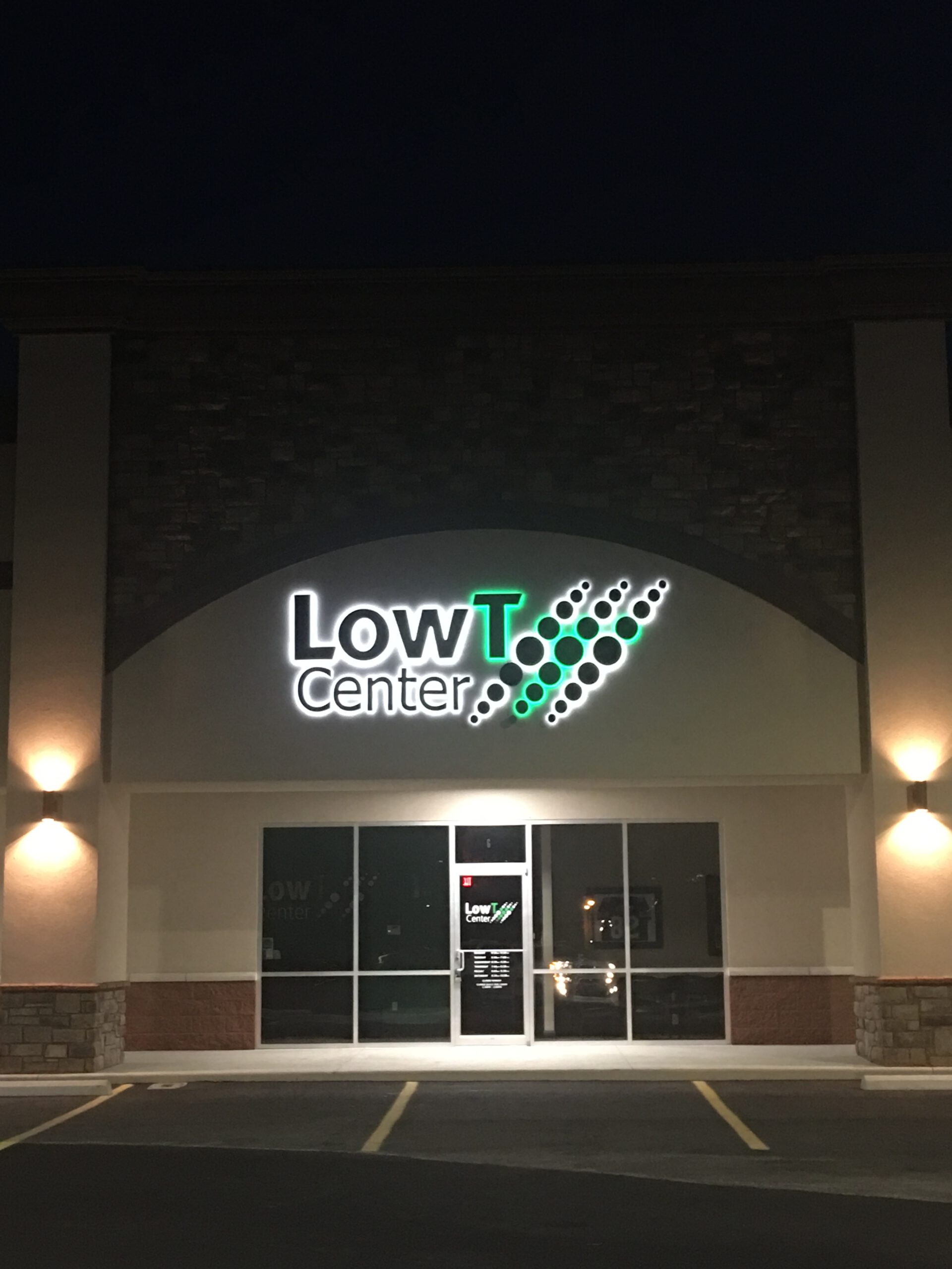 Low T Center Channel Letter Sign