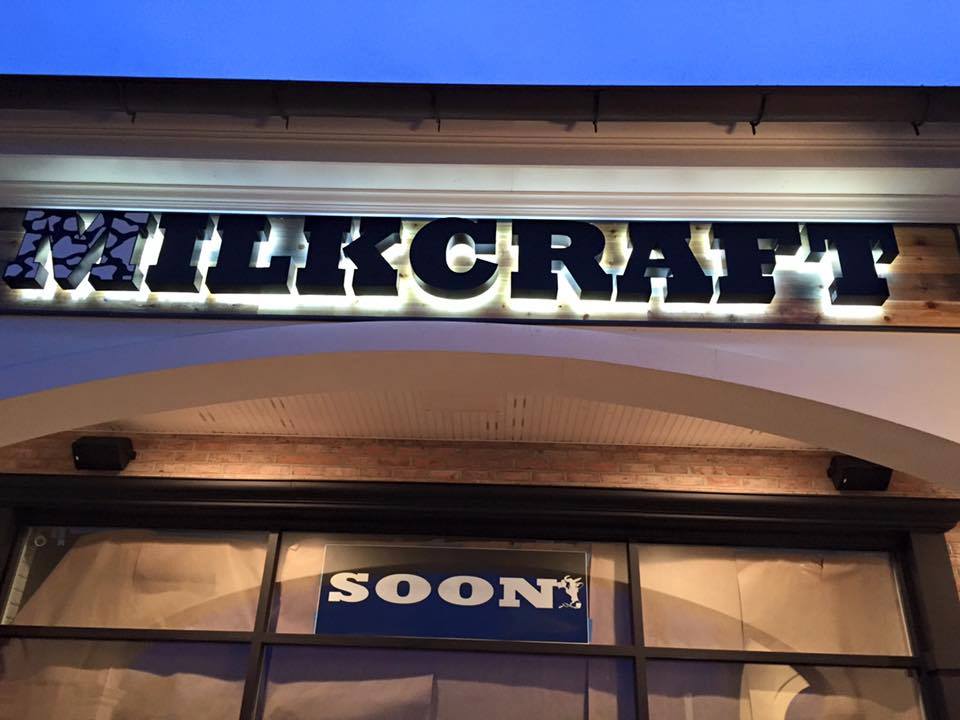 MilkCraft Halo Wood Backer Channel Letter Sign