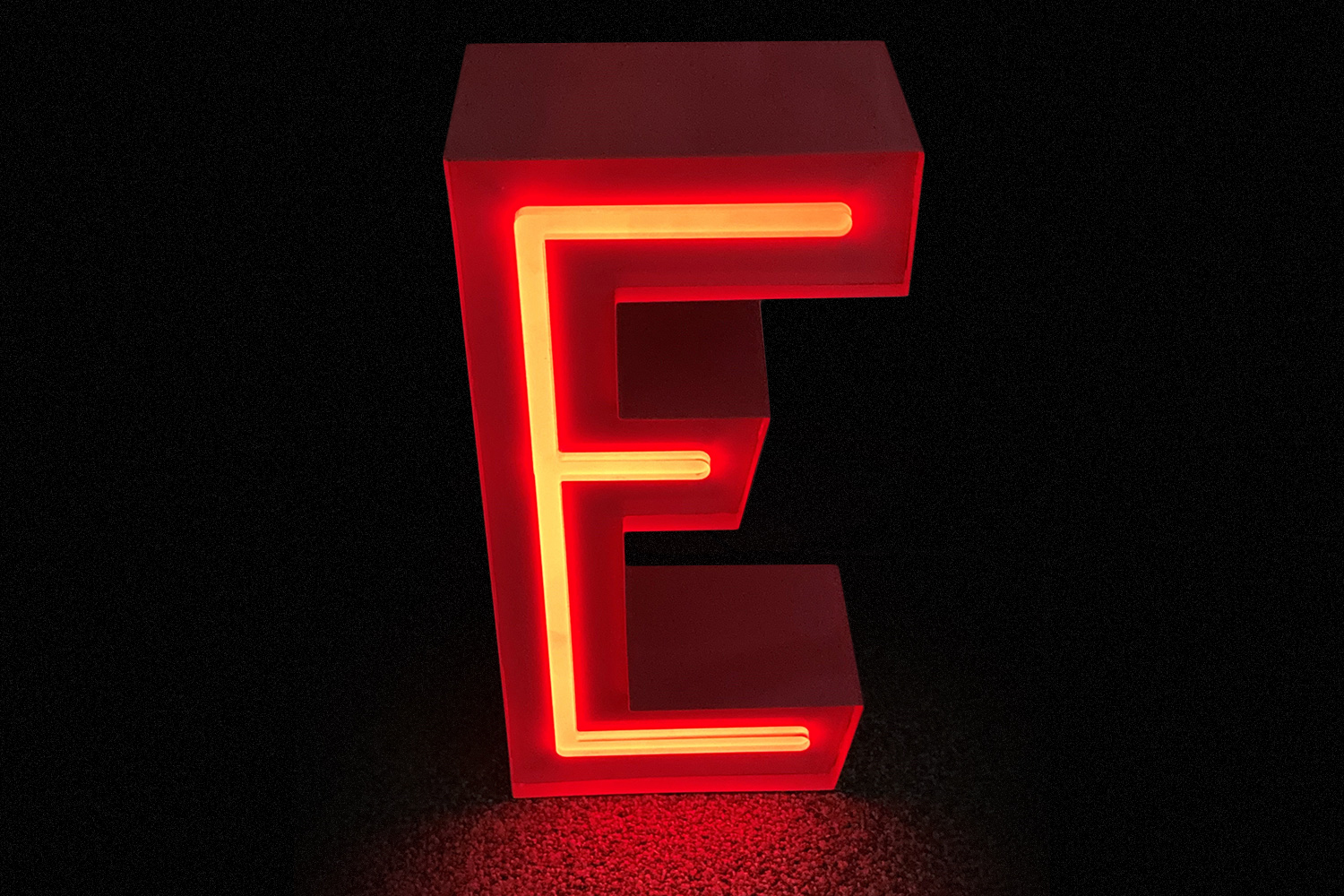 Faux neon push through channel letter